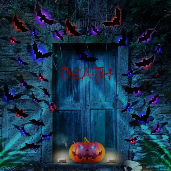 24 Pcs Halloween Light-Up Bats Decorations - 10 Styles {3}
