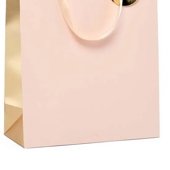 Two-Tone Metallic Totes for Stylish Gift Bags 10 1/4'' x 4 3/4'' x 12 5/8'' Pink {5}