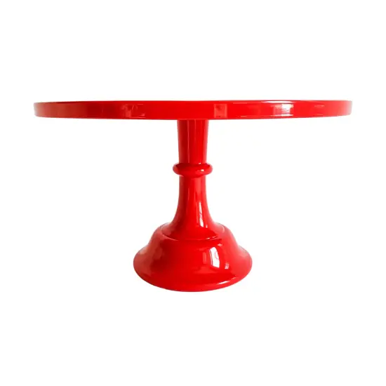 RED PEDESTAL CAKE STAND {1}