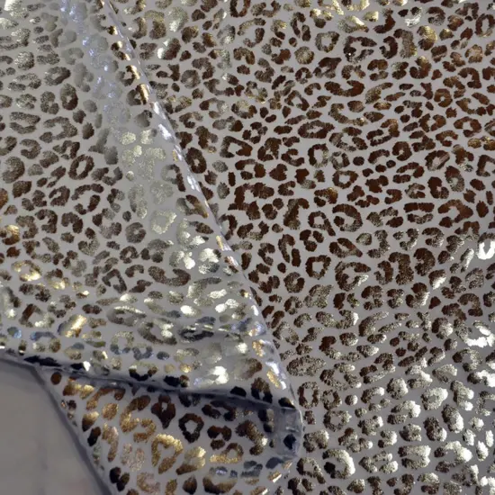 Cheetah Hologram Spandex 58/60" Wide 4 Way Stretch Dancewear Fabric Multiple Colors White Silver {4}