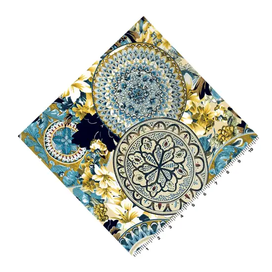 Romantic Mandalas and Lilies Printed Spandex Fabric {5}