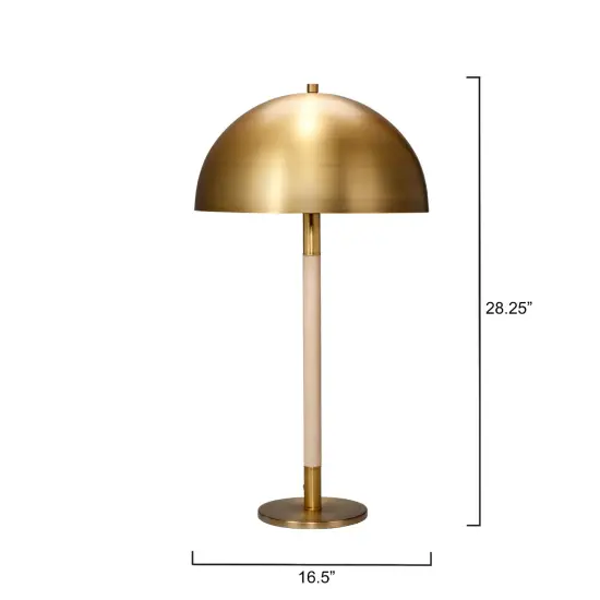Jamie Young Company Table Lamp with Rounded Cone Shade - 28.25" - Brown and Bronze Tone {5}