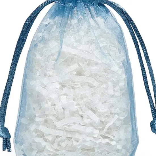 Flat Bottom Organza Bags 3 1/2 '' X 1 '' X 5 1/2 '' for Elegant Favors Smoke Blue {4}