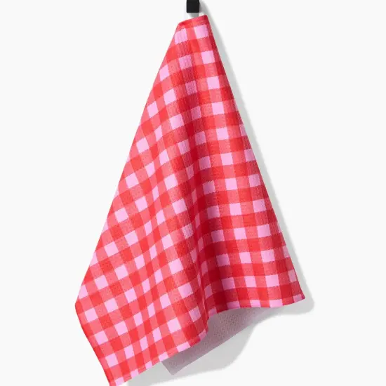 RED & PINK GINGHAM TEA TOWEL {3}
