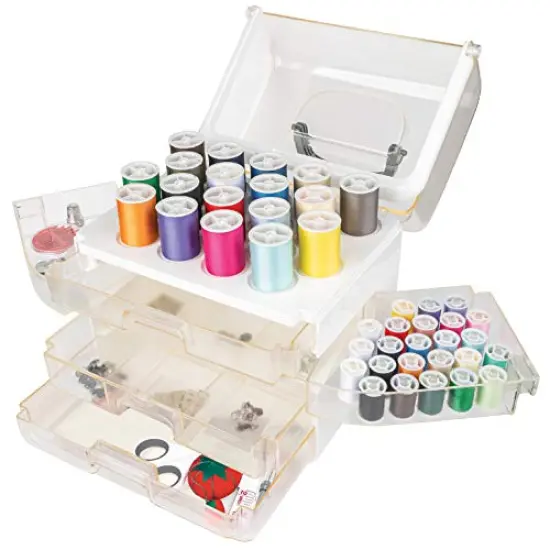 224 Piece , Sew-It-Goes, Sewing Kit & Craft Organizer - Sewing Case Storage with Machine Sewing Thread, White {1}