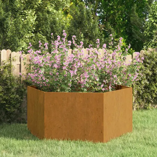 vidaXL Planter Rusty 35.4"x35.4"x17.7" Corten Steel {1}