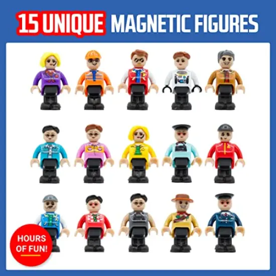 15 Pieces Figures Community - Play People Perfect for Magnetic Tiles Building Blocks - STEM Learning Toys Children &ndash; Magnet Tiles Expansion Accessories Pack {1}