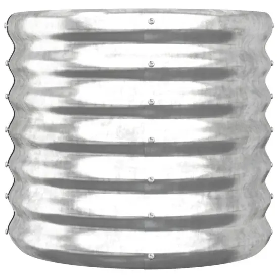 vidaXL Garden Planter Powder-coated Steel 15.7"x15.7"x14.2" Silver {3}