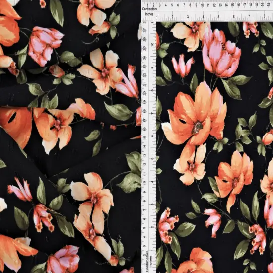 1 Yard Swiss Dot Floral Cey Airflow Fabric, 58/59&Prime; Wide 100% Polyester BLACK {1}