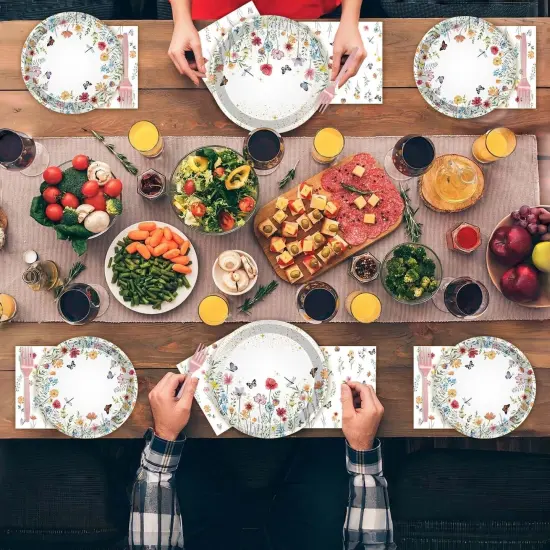 96 Pcs - Baby Shower Disposable Paper Plates and Napkins {5}