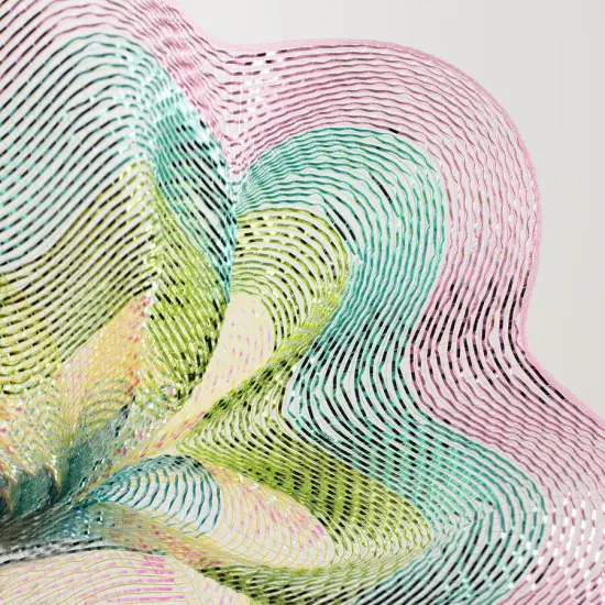 10" Pastel Metallic Easter Stripes Burlap Mesh Ribbon {2}