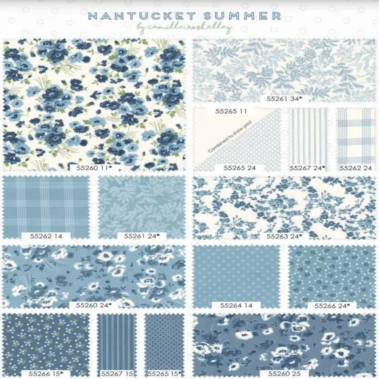 Nantucket Summer 5" Square Pack (Charm Pack) by Camille Roskelley for Moda (55260PP) {5}