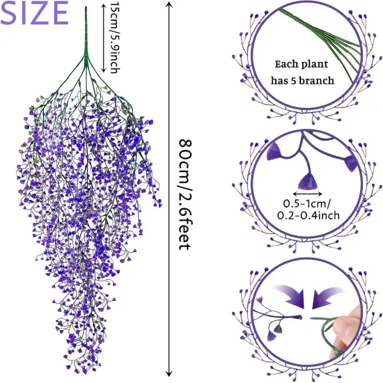 3pcs Fake Hanging Plants Ferns Ivy Vines for Indoor Outdoor Wall Home Decor {4}