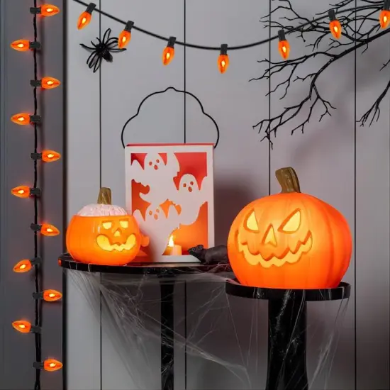 25Ft C7 Outdoor Flickering Flame Halloween String Lights {3}