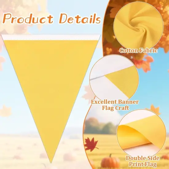 30Pcs Fall Pennant Banners - Yellow, Tangerine, and Orange (28Ft) {5}