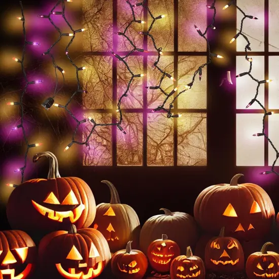 21FT Halloween Purple and Orange String Lights {4}