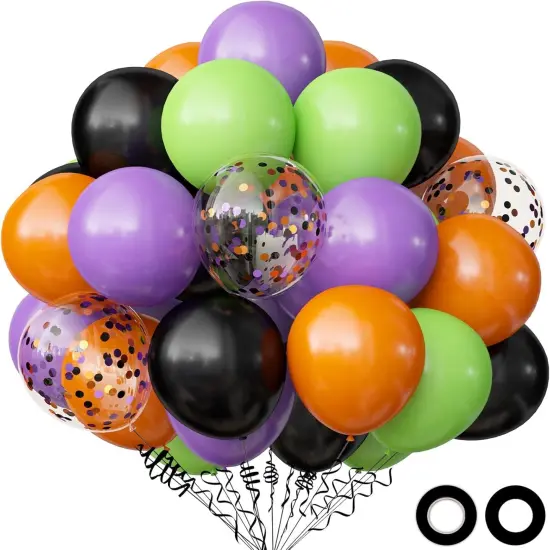 62PCS Halloween Party Balloons Decorations - Orange {1}