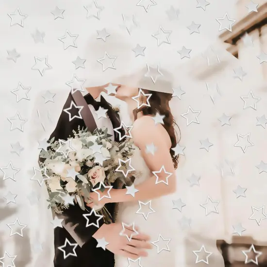 Star Confetti Glitter Sprinkles for Party Table - Sliver {6}