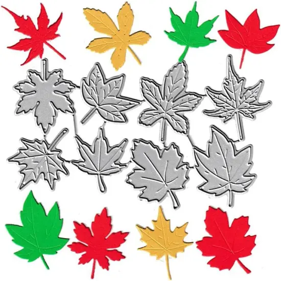 8pcs Maple Leaves Cutting Dies Stencils Template {3}