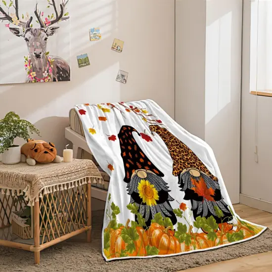 Fall Gnome Blanket Super Soft 50x60 Inches {3}