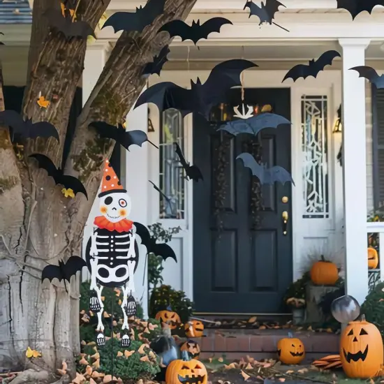 Halloween Decorations Outdoor, Metal Skull Decorative Garden Stakes {2}