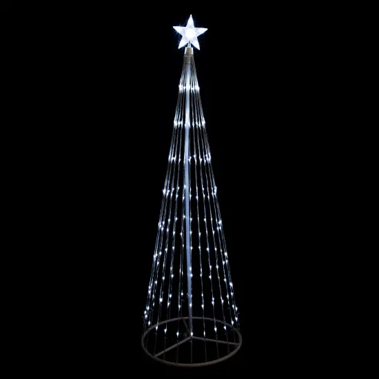 Northlight LED Lighted Show Cone Christmas Tree Outdoor Decoration - 9' - Pure White Lights {1}