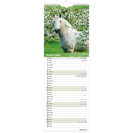 Horse Lovers | 20265.7 x 16.5 Inch (Hanging) Monthly Slimline Wall Calendar {3}