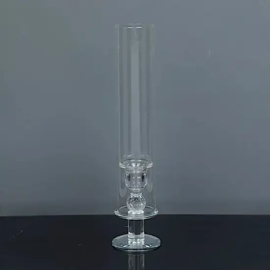 2 Clear 14" Crystal Hurricane Taper Candle Holders Cylinder Glass Shades Party {3}