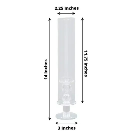 2 Clear 14" Crystal Hurricane Taper Candle Holders Cylinder Glass Shades Party {4}