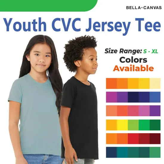 BELLA + CANVAS&reg; Youth CVC Jersey Crew Neck Tee - 3001YCVC Heather mauve {2}