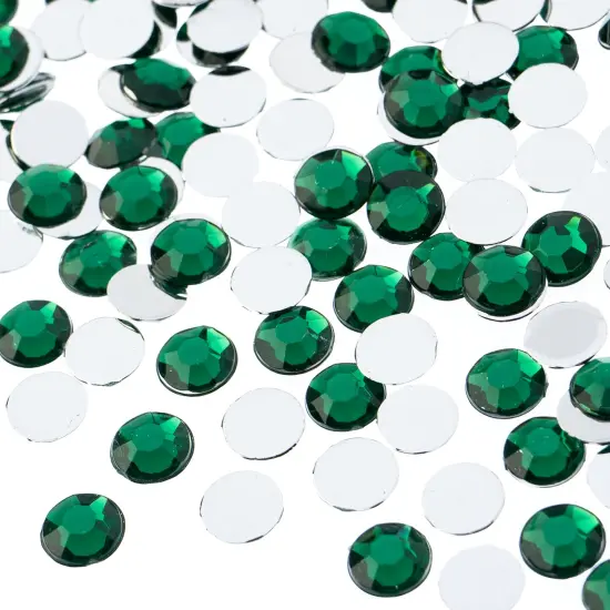 John Bead 8mm (SS39) Round Acrylic Flat Back Rhinestones, 1000pcs Green {1}
