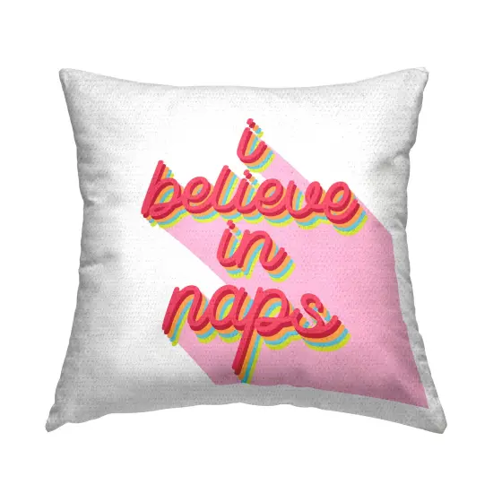 Bold Believe in Naps Design by Lil' Rue Outdoor Printed Pillow  {1}