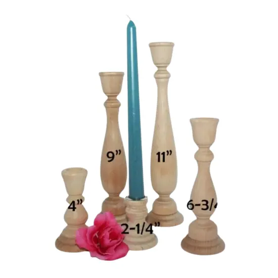 Kitcheniva 5 Set Wooden Paired Candlesticks Maple Wood Home Decor {3}