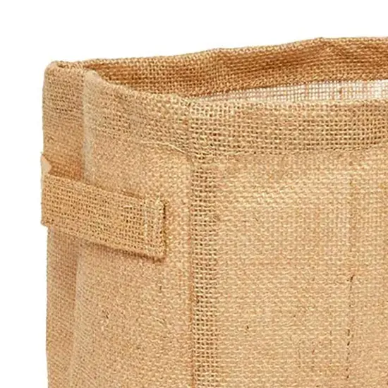 Burlap Canvas Storage Basket 9" x 7" x 9" Spacious and Sturdy {5}