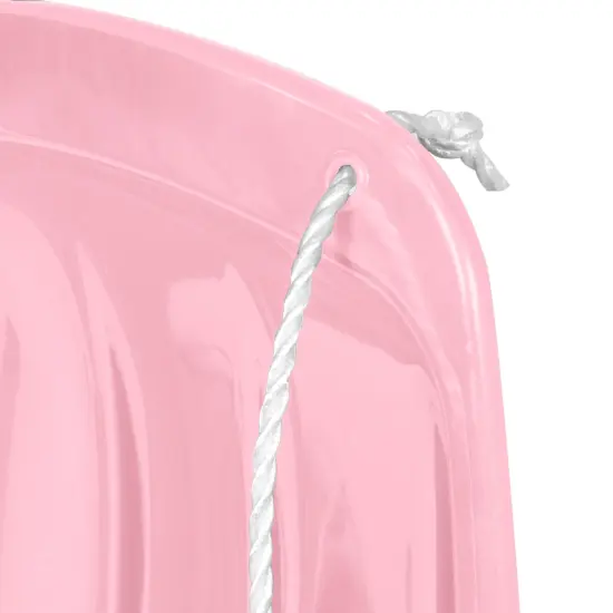 Best Choice Products 48in Kids Outdoor Plastic Sport Toboggan Winter Snow Sled Board Toy w/ Pull Rope Light Pink {5}