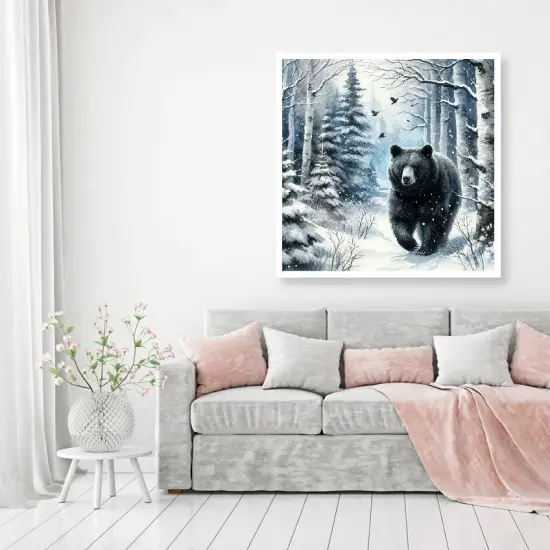 Diamond Painting Kits for Adults -Forest Bear DIY 5D Diamond Art Kits Full Drill Winter Diamond Dots Paintings with Diamonds Gem Art and Crafts for Beginners Home Decor 12x12inch Animal {2}