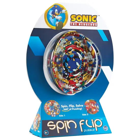 Spin Flip Puzzle: Sonic & Dr. Eggman - 12 Rings - 2-In-1: Double-Sided Puzzle, Spin-Flip-Solve, 360 Degress Of Puzzling, Licensed, Adults & Kids 8+ {1}