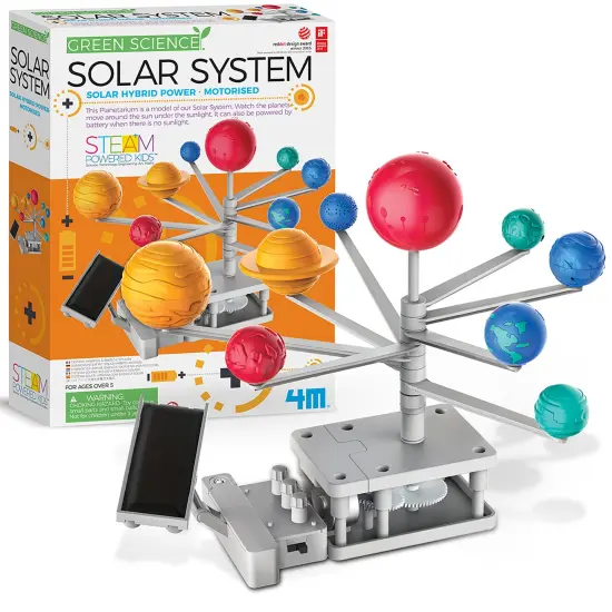 4M: Green Science: Solar System - DIY Motorized Rotating Planetarium Model, Solar & Battery Hybrid Power, STEM Building & Activity Set, Kids Ages 5+ {3}
