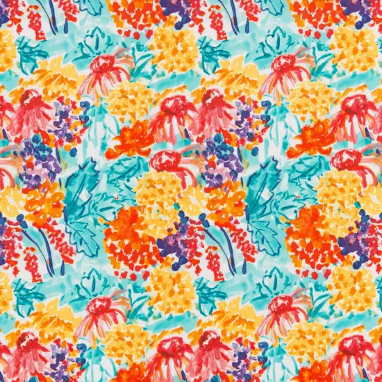 Summer - Aqua & Teal,Orange & Rust,Red & Burgundy Floral Upholstery Fabric 54 Inches" {1}