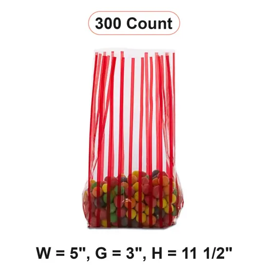 Cello Bags with Stripes 5''x3"x11 1/2" for Presents and Favors {1}