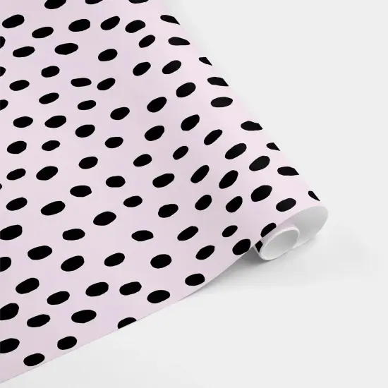 Violet and Black Hand-drawn Polka Dot Gift Wrap {2}