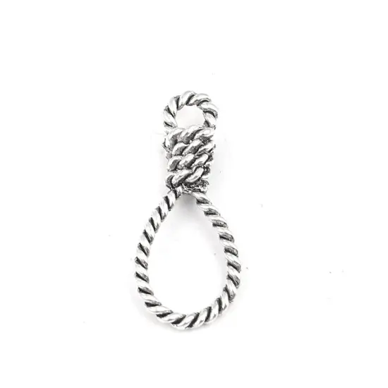 *10* 37x16mm Antique Silver Rope Twist Teardrop Pendants {4}