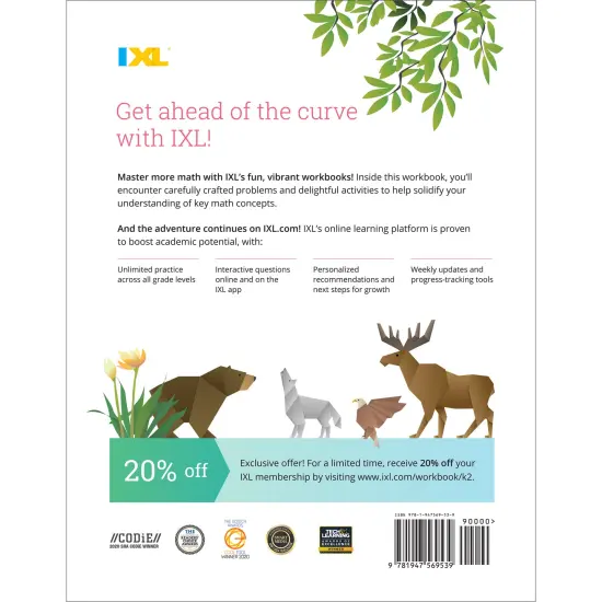 IXL Addition Kindergarten Workbooks, Math Book for Kids Ages 5-6 With Adding Activities Covering Counting Skills, Basic Mathematics Facts, and How to Add Numbers up to 10 {2}