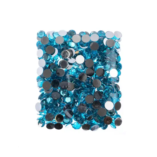 John Bead 10mm (SS45) Round Acrylic Flat Back Rhinestones, 500pcs Aqua {4}