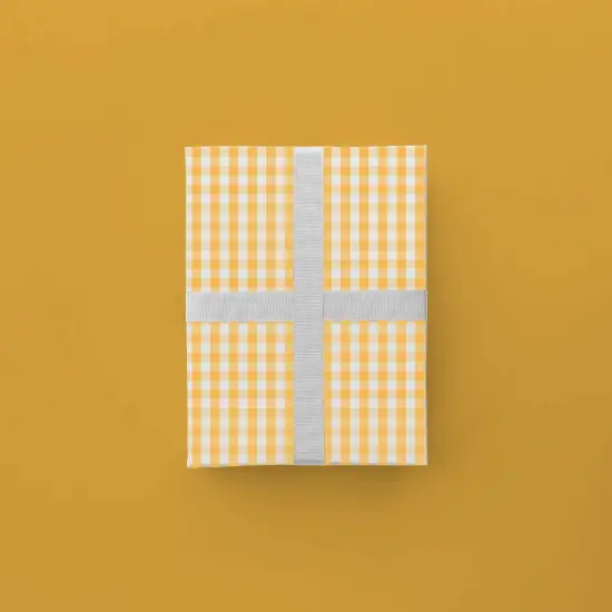 Yellow Vintage Gingham Gift Wrap {1}
