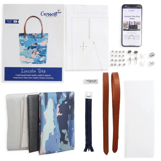 Crosscut Sewing Co.&reg; Lincoln Tote Sewing Kit - Beginner Sewing Project Kit Abstract cloud {2}
