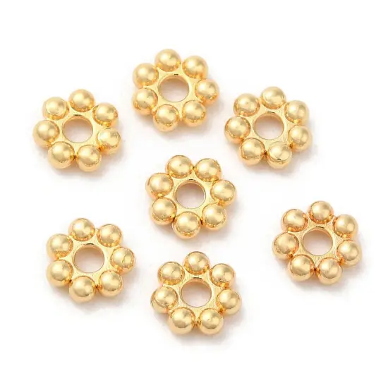 *100* 18k Gold Plated Daisy Heishi Spacer Beads - Choose Your Size {6}
