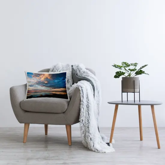 Abstract Sunlit Lake Design by Emily Kalina Throw Pillow  {2}