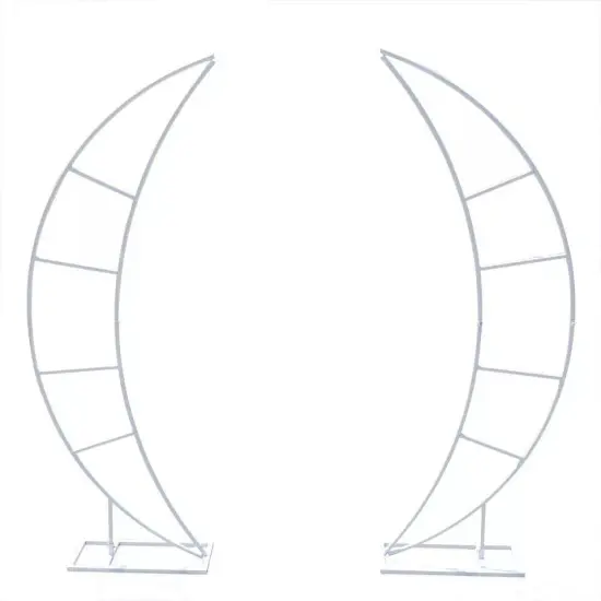 2PC 80IN Crescent Moon Wedding Arch Backdrop Stand Flower Rack Party Event Decor {1}