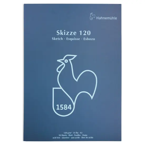Hahnem&uuml;hle Skizze Gluebound Sketch Pad - 11.69" x 16.53", 50 Sheets, 120 gsm {1}